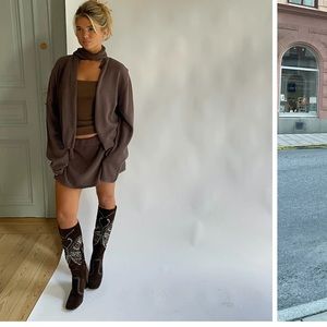 Djerf Avenue Button Up cardigan in cocoa- never worn